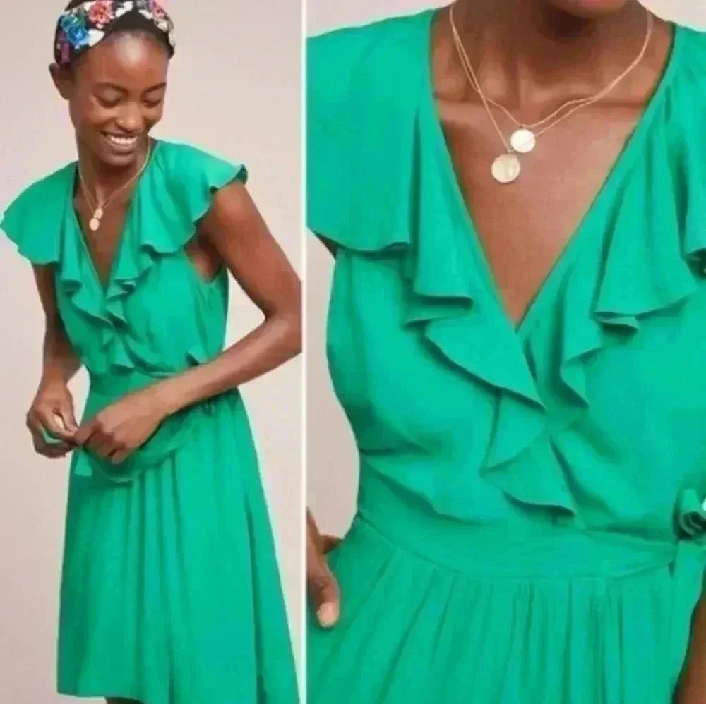 Anthropologie • Maeve Rosalia Green Dress